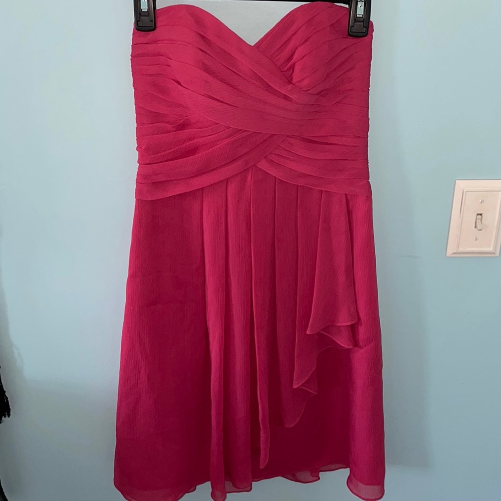 David’s Bridal- Pink Mini Strapless Dress